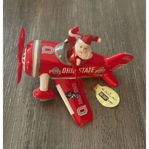 Ohio State Buckeyes 2006 Victory Plane Ornament Santa Airplane NIB